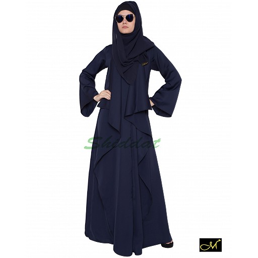 Designer abaya in navy blue color
